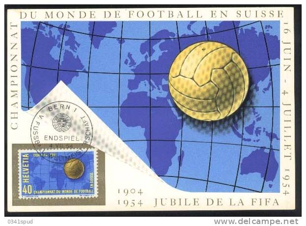 1954  Suisse Svizzera  Football Soccer Calcio 2 Cartes Maximum  Ouverture  Cloture TB - 1954 – Suisse