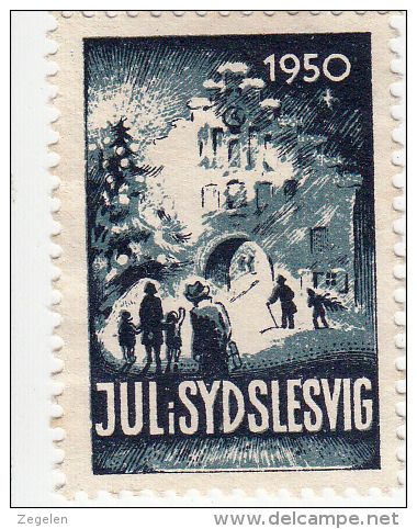Denemarken: Kerstvignetten Sydslesvig Julemarke 1950 Cat 125.00 DKK - Local Post Stamps