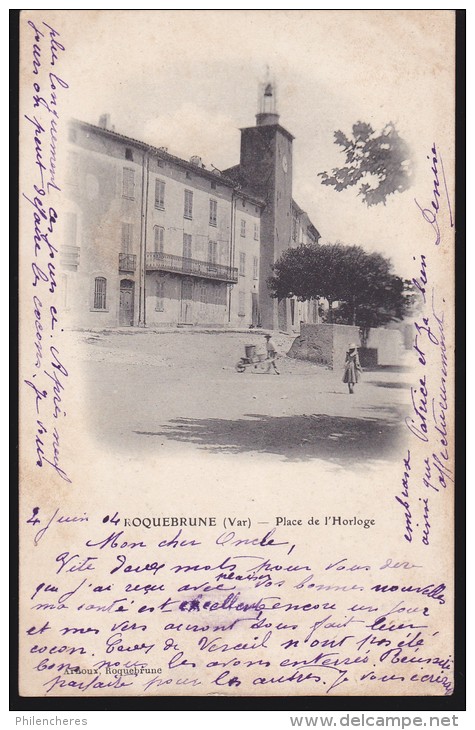 CPA - (83) Roquebrune - Place De L'horloge - Roquebrune-sur-Argens