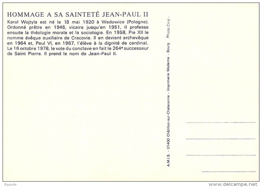 FRANCE  CATHOLIQUE VOYAGE  PAPE  JEAN PAUL II   Pope John Paul II Papst Johannes Paul II  PAPA Jonas Paulius II - Lettres & Documents