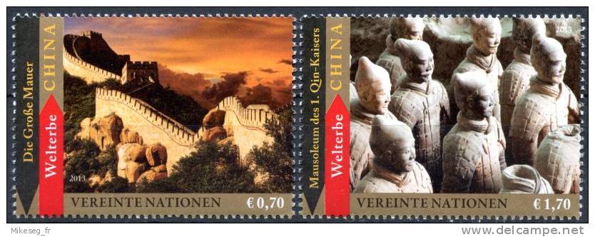 ONU Vienne 2013 - Patrimoine Mondial Chine - Paire Détachée De Feuille ** - Unused Stamps