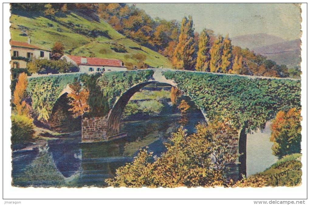 BIDARRAY -  Le Très Pittoresque Et Vieux Pont En Dos D´âne Sur La Nive - Yvon 8 - Vierge - Tbe - Bidarray