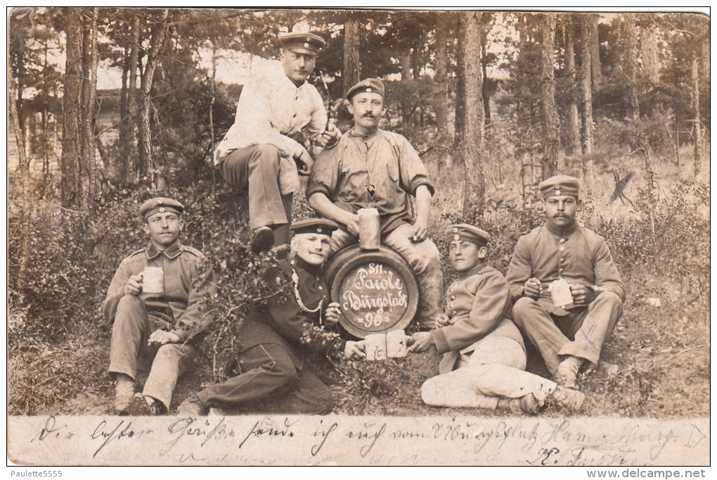 Photocarte Allemande- Militaire Soldats Allemands En Détente Bocs 1903 (2scans) - Guerre 1914-18