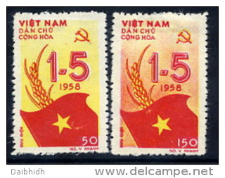 NORTH VIETNAM 1958 Labour Day Set Of 2   MNH / (*).  Sc. 69-70 - Vietnam