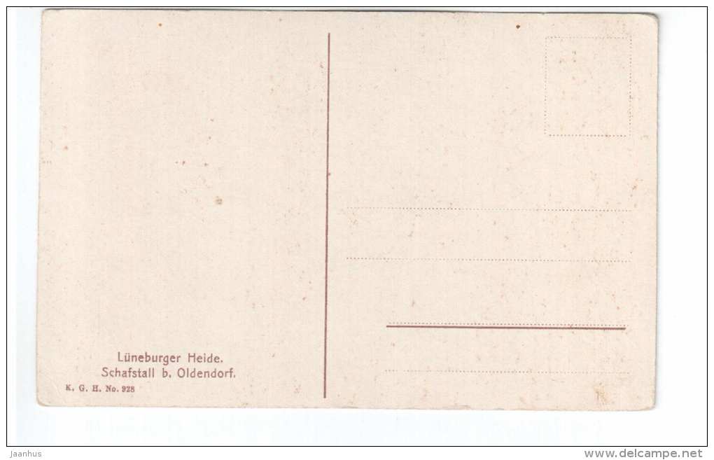 Schafstall B. Oldendorf - Lüneburger Heide - K. G. H. 928 - Old Postcard - Germany - Unused - Lüneburger Heide
