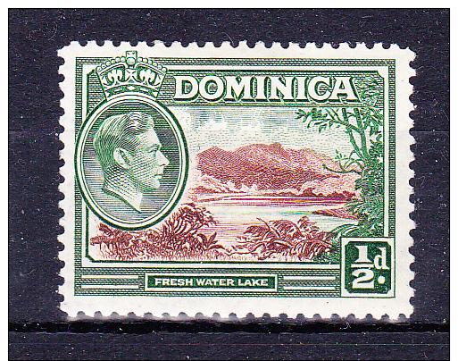 DOMINICA   1938 , Def´s Set  King G V I  1/2 D  Y&T  #   92.   Cv   0.20  E , * MH , VF - Dominica (...-1978)