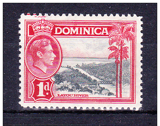 DOMINICA   1938 , Def´s Set  King G V I  1 D  Y&T  #   93   Cv   0.20  E , * MH , VF - Dominica (...-1978)