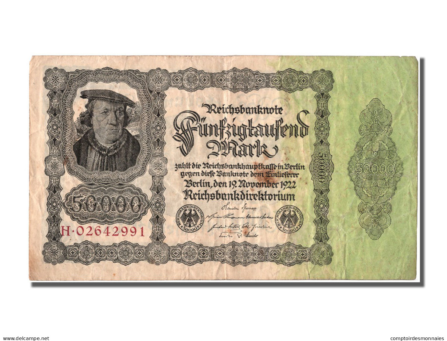 Billet, Allemagne, 50,000 Mark, 1922, 1922-11-19, TTB - 50000 Mark