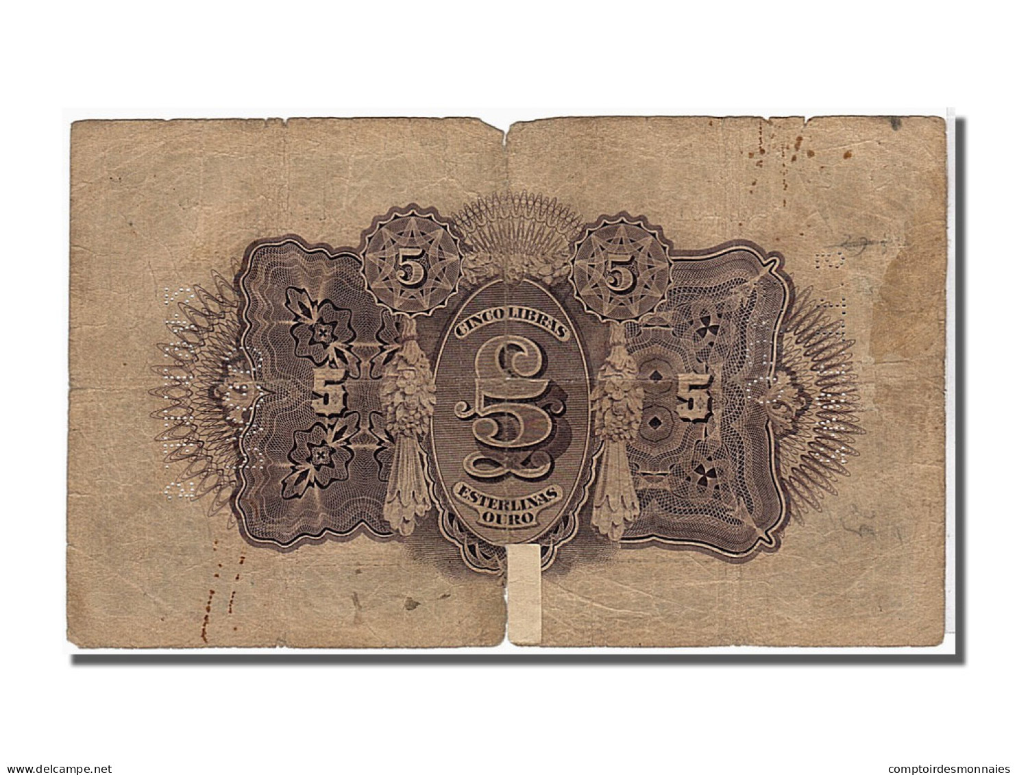 Billet, Mozambique, 5 Libras, 1919, KM:R21, NEUF - Mozambico