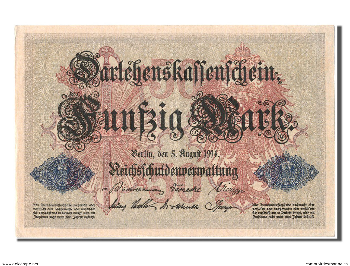 Billet, Allemagne, 50 Mark, 1914, 1914-08-05, SUP+ - 50 Mark