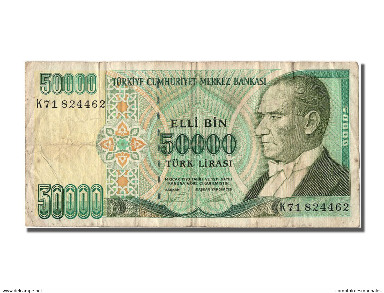 Billet, Turquie, 50,000 Lira, 1970, 1970-01-14, TB - Türkei