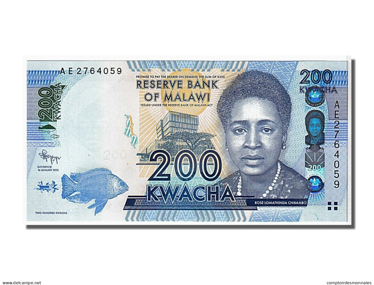 Billet, Malawi, 200 Kwacha, 2012, KM:60, NEUF - Malawi