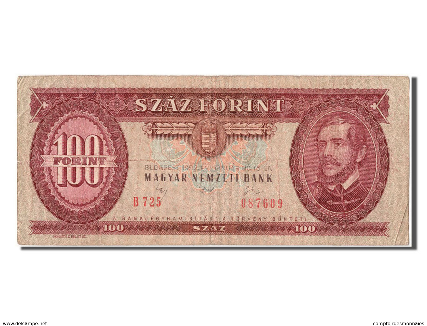 Billet, Hongrie, 100 Forint, 1992, 1992-01-15, TB - Ungheria