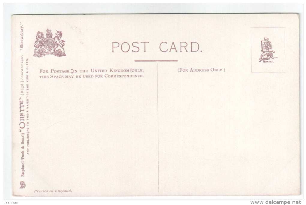 English Bridge - Shrewsbury - England - UK - Old Postcard - Unused - Shropshire