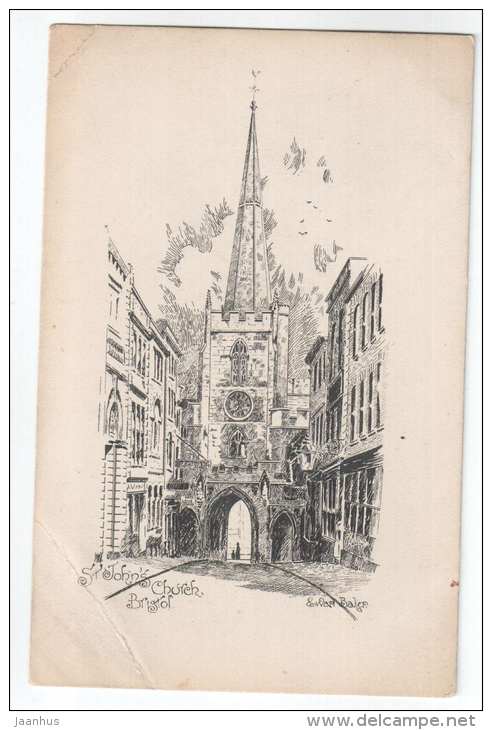 St. John`s Church By Ewart Baker - Bristol - England - UK - Old Postcard - Unused - Bristol