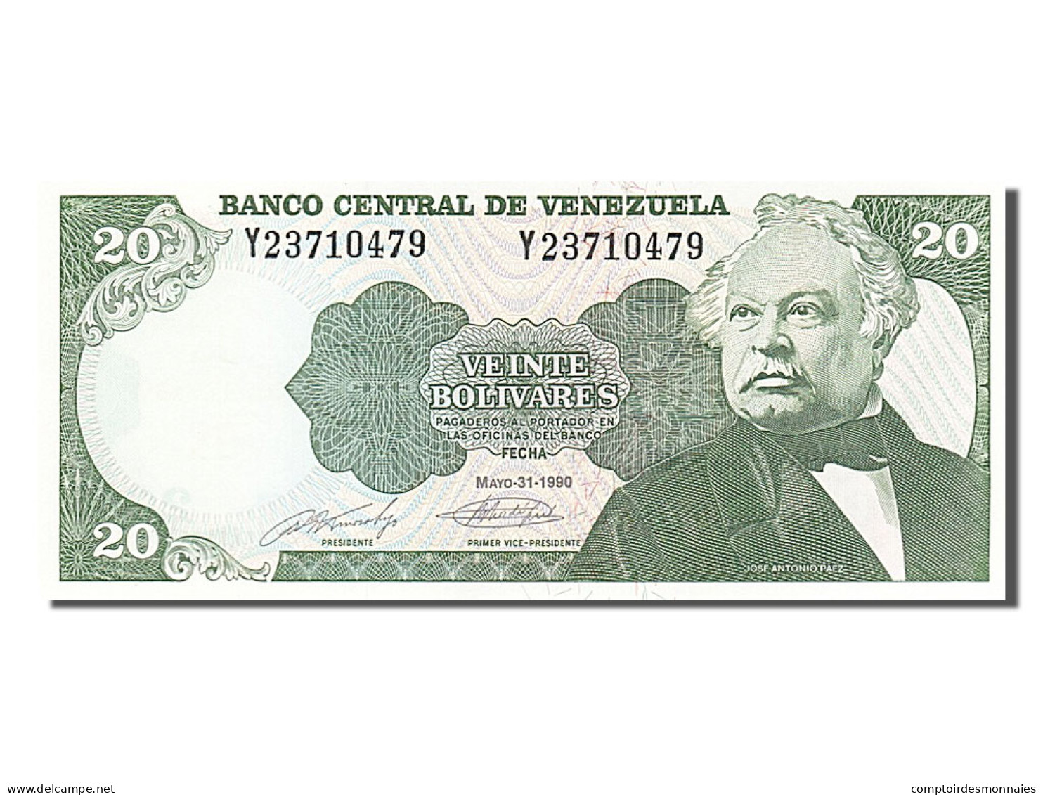 [#254027] Venezuela, 20 Bolivares, Type Jose Antonio Paez - Venezuela