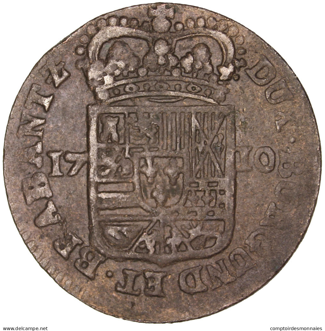 Monnaie, Pays-Bas Espagnols, NAMUR, Philip V Of Spain, Liard, 1710, Namur, TTB+ - Other & Unclassified