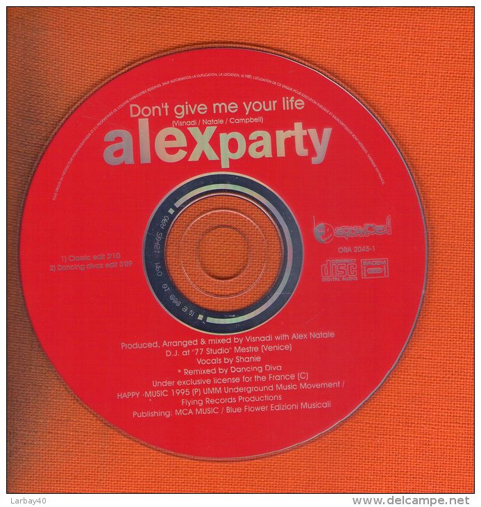 Cd 2 Titres Don T Give Me Your Life Alex Party - Dance, Techno & House