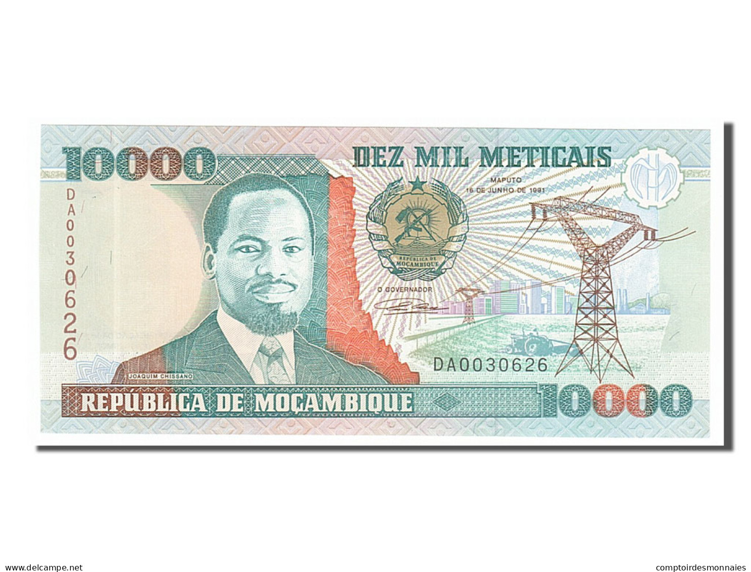 Billet, Mozambique, 10,000 Meticais, 1991, 1991-06-16, NEUF - Moçambique
