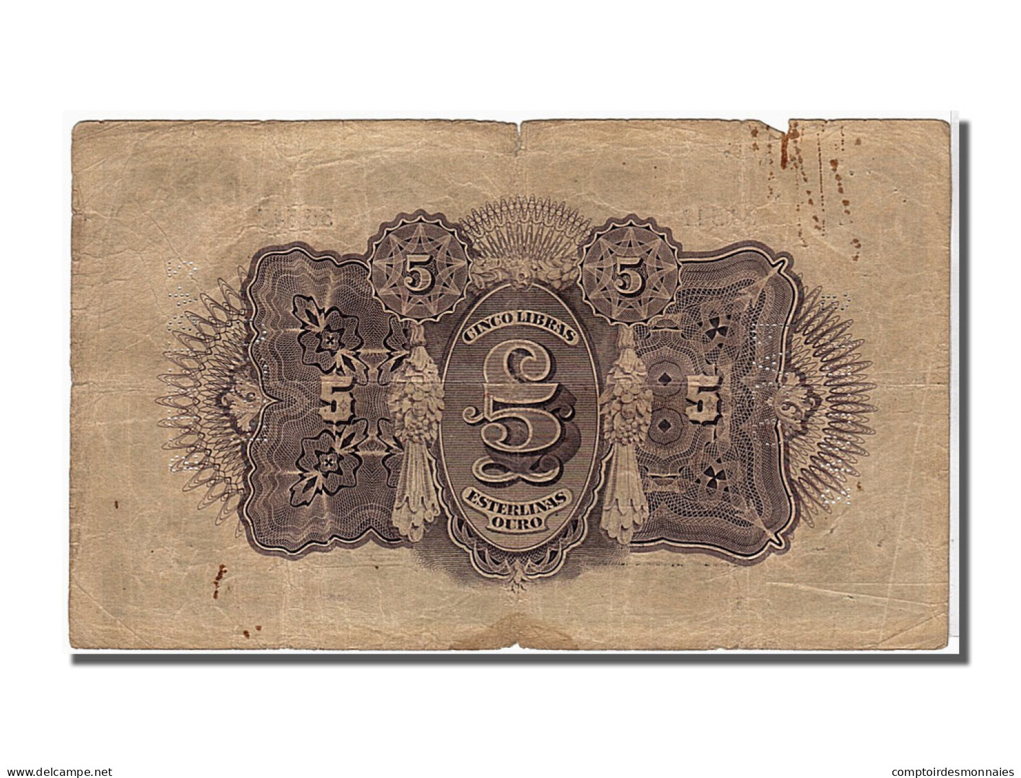 Billet, Mozambique, 5 Libras, 1919, KM:R21, TB - Mozambico