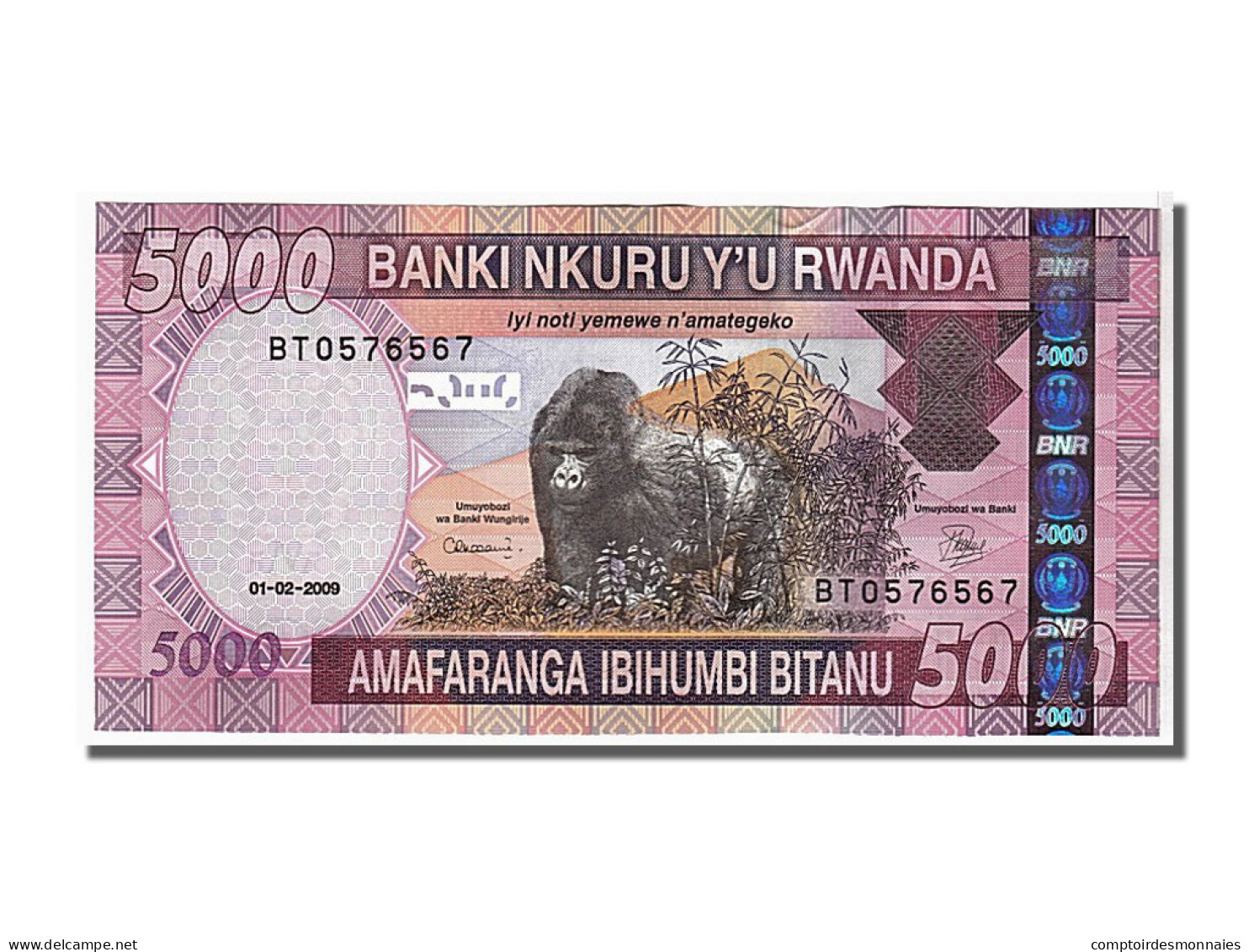 Billet, Rwanda, 5000 Francs, 2009, KM:33b, NEUF - Ruanda