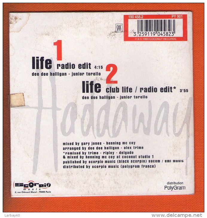 Cd 2 Titres Life Haddaway - Dance, Techno & House