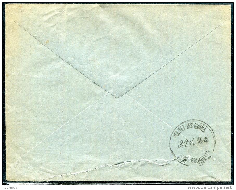 FRANCE - MERCURE - N° 411 + 416A / LETTRE OBL. CERBER A BORDEAUX LE 27/2/1941, POUR VERNET LES BAINS  - TB - 1938-42 Mercure