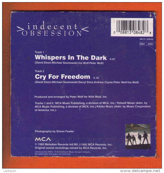 Cd 2 Titres Whispers In The Dark Indecent Obsession - Sonstige - Englische Musik