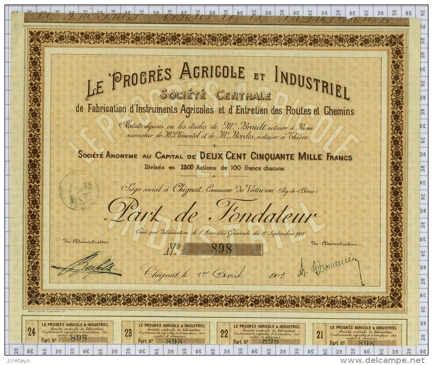 Le Proges Agricole Et Industriel, Instruments Agricoles Et Entretien Des Routes ç Chignat Pres De Vertaizon, Puy De Dome - Landbouw