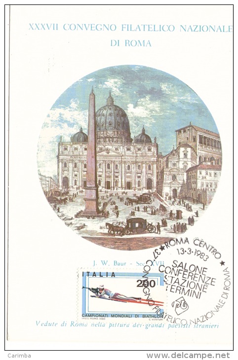 1983 CARTOLINA UFFICIALE DEL XXXVII CONGRESSO FILATELICO NAZIONALE DI ROMA - Mehransichten, Panoramakarten