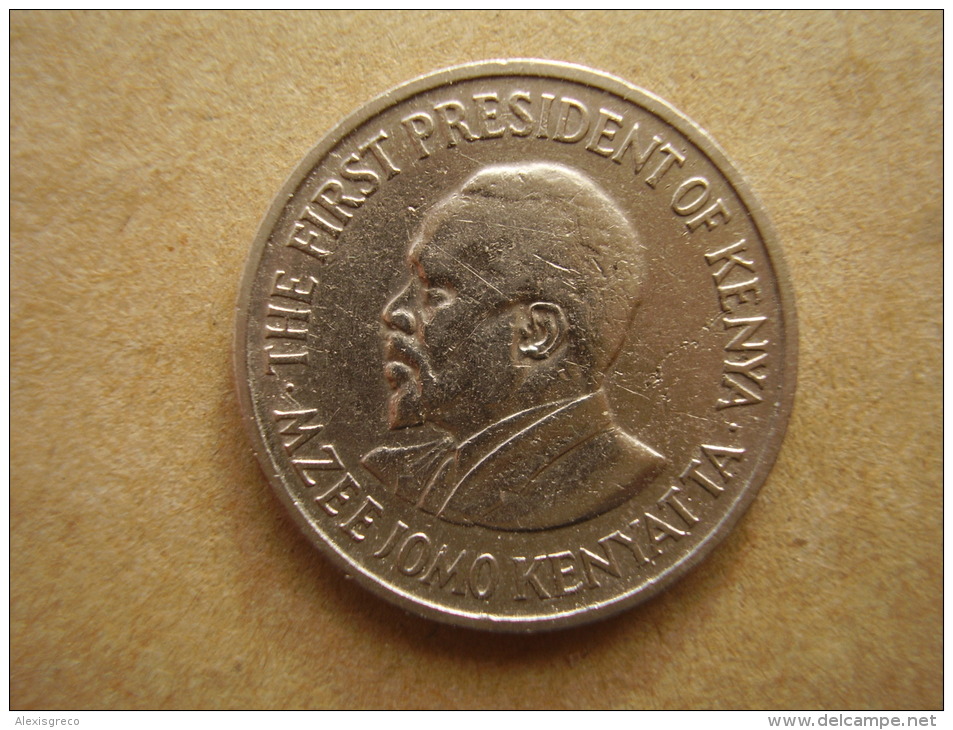 KENYA 1975  FIFTY CENTS   KENYATTA Copper-Nickel  USED COIN In  GOOD CONDITION. - Kenya