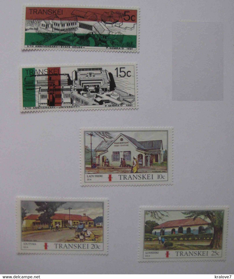 TRANSKEI Lot 2 SERIES NEUF 5 Timbres ARCHITECTURE RSA TRANSKEI NEW MNH 5 Stamps FLAG MONUMENTS - Transkei