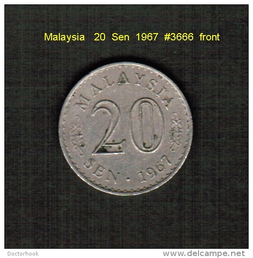 MALAYSIA    20  SEN  1967  (KM # 4) - Malaysie