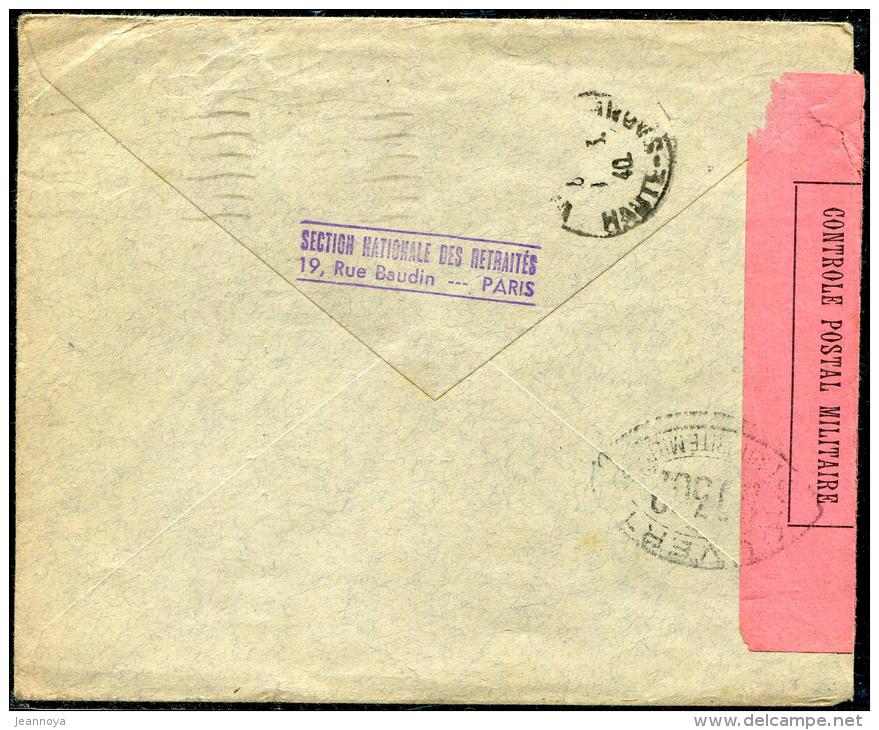 FRANCE - MERCURE - N° 411 + 416A / LETTRE O.M. PARIS LE 28/2/1940, POUR VESOUL  - TB - 1938-42 Mercure