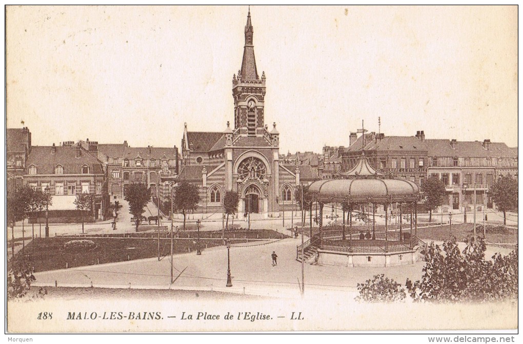 6918. Postal DUNKERKE Gare (Calais) 1926. Vista Malo Les Bains - Briefe U. Dokumente