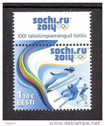 Olympic Estonia 2014 MNH Stamp  With Label Winter Olympic Games In Sochi Mi 782 - Winter 2014: Sochi