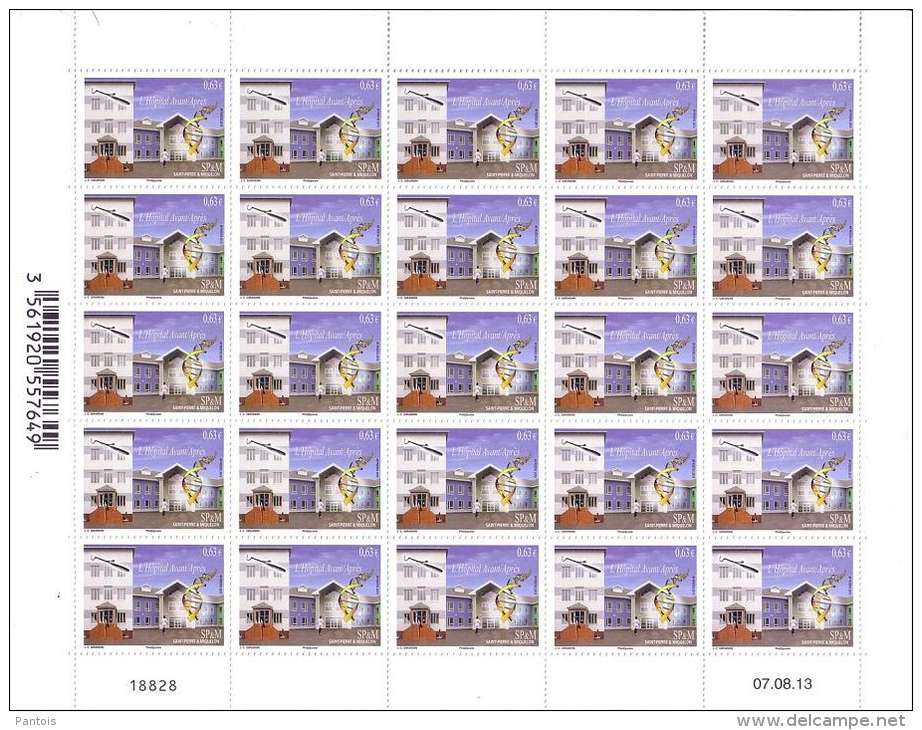 Saint Pierre Et Miquelon Feuille Sheet L\'Hôpital Avant/après  à La Faciale ** - Unused Stamps