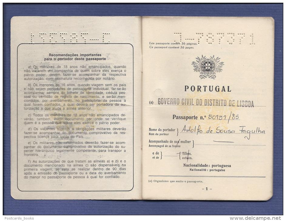 PASSEPORT / PASSPORT 1985 Passaporte De Portugal. Cancels. 36 Pages - Unclassified