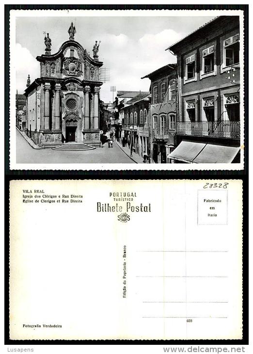 PORTUGAL COR 28328 - VILA REAL - Igreja Dos Clérigos E Rua Direita - Vila Real