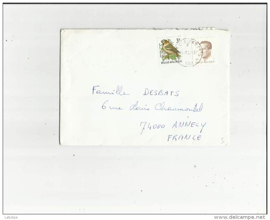 Enveloppe Timbrée  De Mme Marie-Noel Desbats A Bruxelles  Belgique  Adressé A  Famille Desbats  A Annecy 74 - Sonstige & Ohne Zuordnung