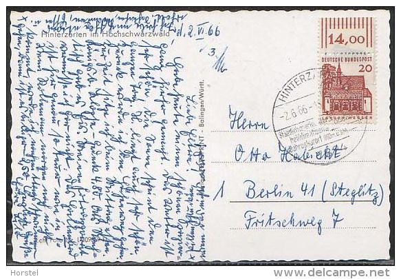 D-79856 Hinterzarten - Hochschwarzwald - Panorama - Mit Briefmarke (Randstück) - Hinterzarten