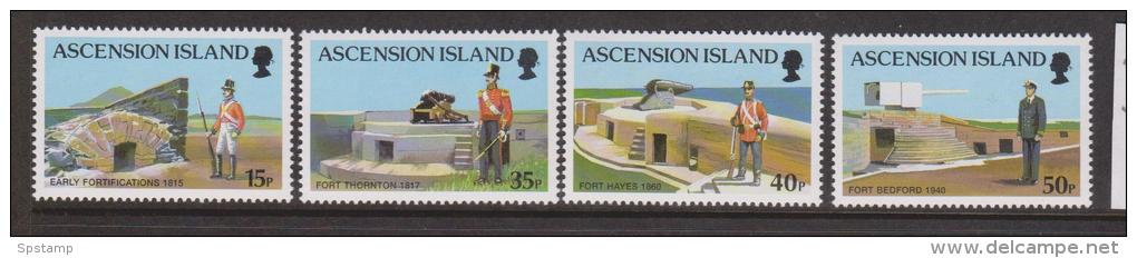 Ascension 2000 Military Forts And Armaments Set 4 MNH - Ascension