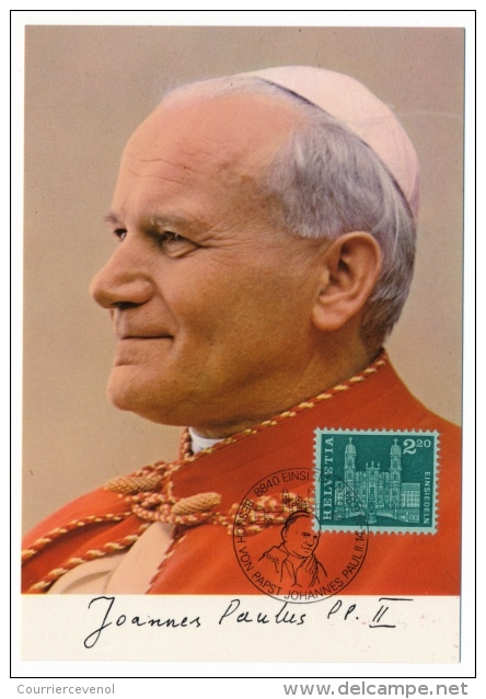 Pape Jean Paul II - 2 Cartes Suisse 1984 - 2 Cartes Liechtenstein 1983-1985 - Pausen