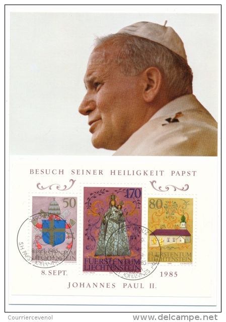 Pape Jean Paul II - 2 Cartes Suisse 1984 - 2 Cartes Liechtenstein 1983-1985 - Pausen