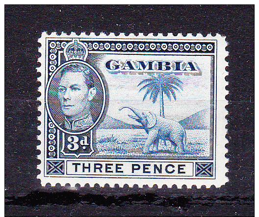 GAMBIA   38/46,  Def´s Set - King  G  VI    , Y&T  #  128 -  3 D       Cv   0.50 E ,  ( 2006) * MH , VF - Gambia (...-1964)