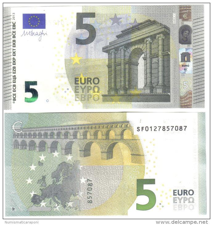 NEW 5 € 2013 ITALIA Italie SERIE SF Mario Draghi FDS UNC DA MAZZETTA Soudoyer S002J1 Cod.€.153 - 5 Euro