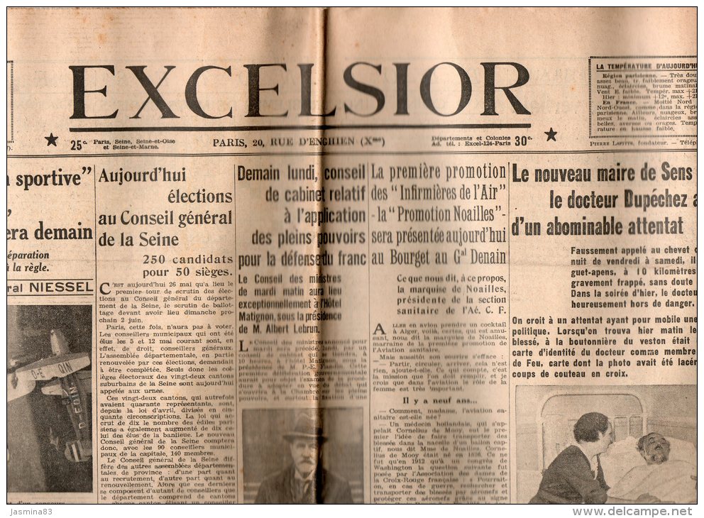 Excelsior Du Dimanche 26 Mai 1935 - Informations Générales