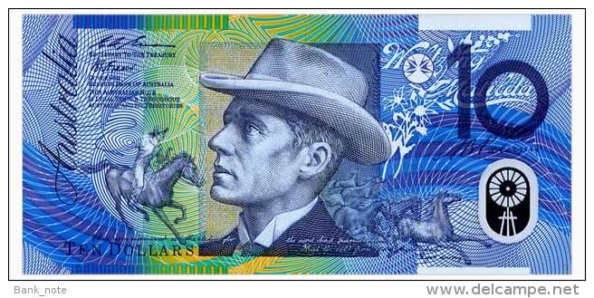 AUSTRALIA 10 DOLLARS 1993 FRASER & EVANS Pick 52a XF - 1992-2001 (polymer Notes)