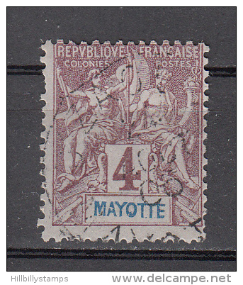 Mayotte     Scott No. 3   Used    Year  1892 - Usati