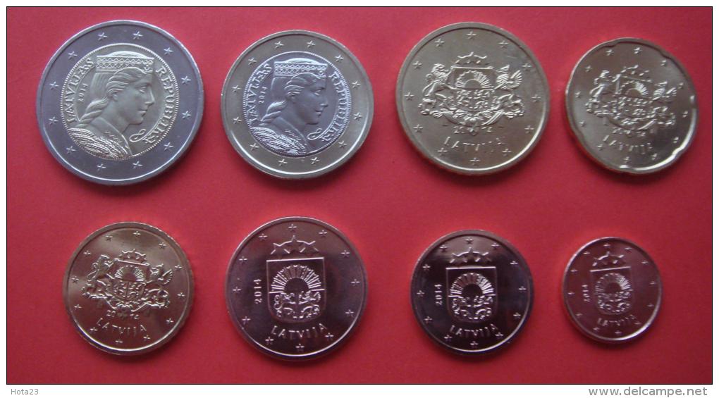 Latvia Lettland Lettonia Euro Full Coin Set All Coins 2014 Year 1 Cent - 2 Euro  UNC - Lettonie